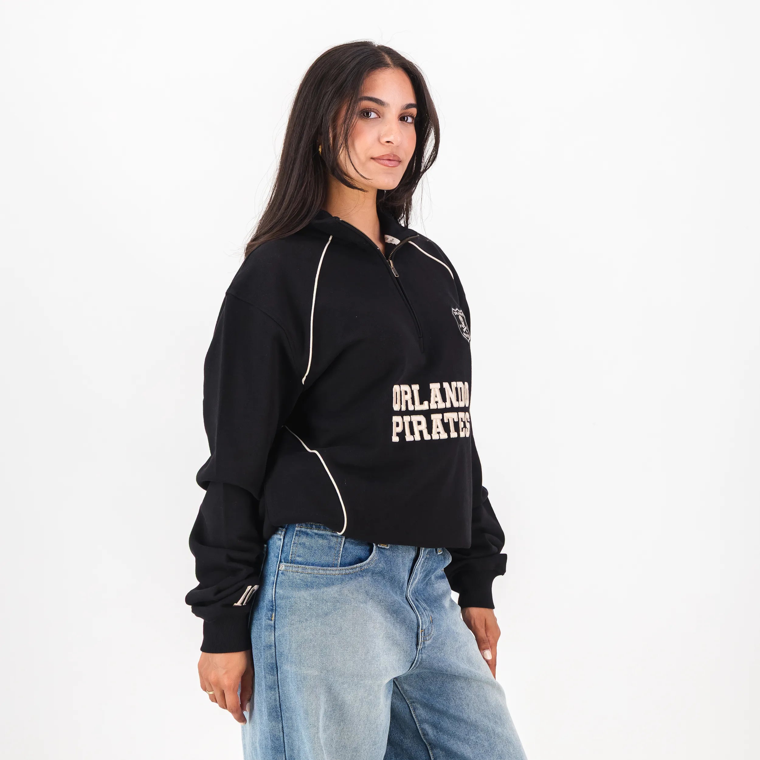 Piped Quarter Zip Sweat